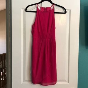 LULUS dark pink ruffle dress